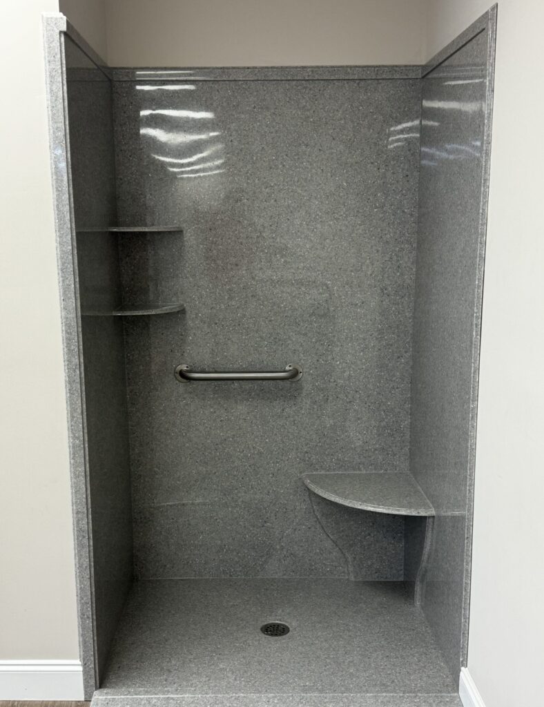 cast granite shower in Top Marble's showroom