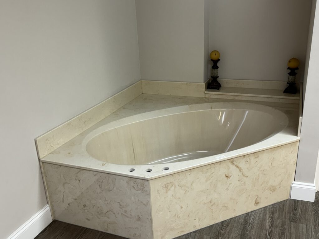 cast marble bathtub at Top Marble's showroom